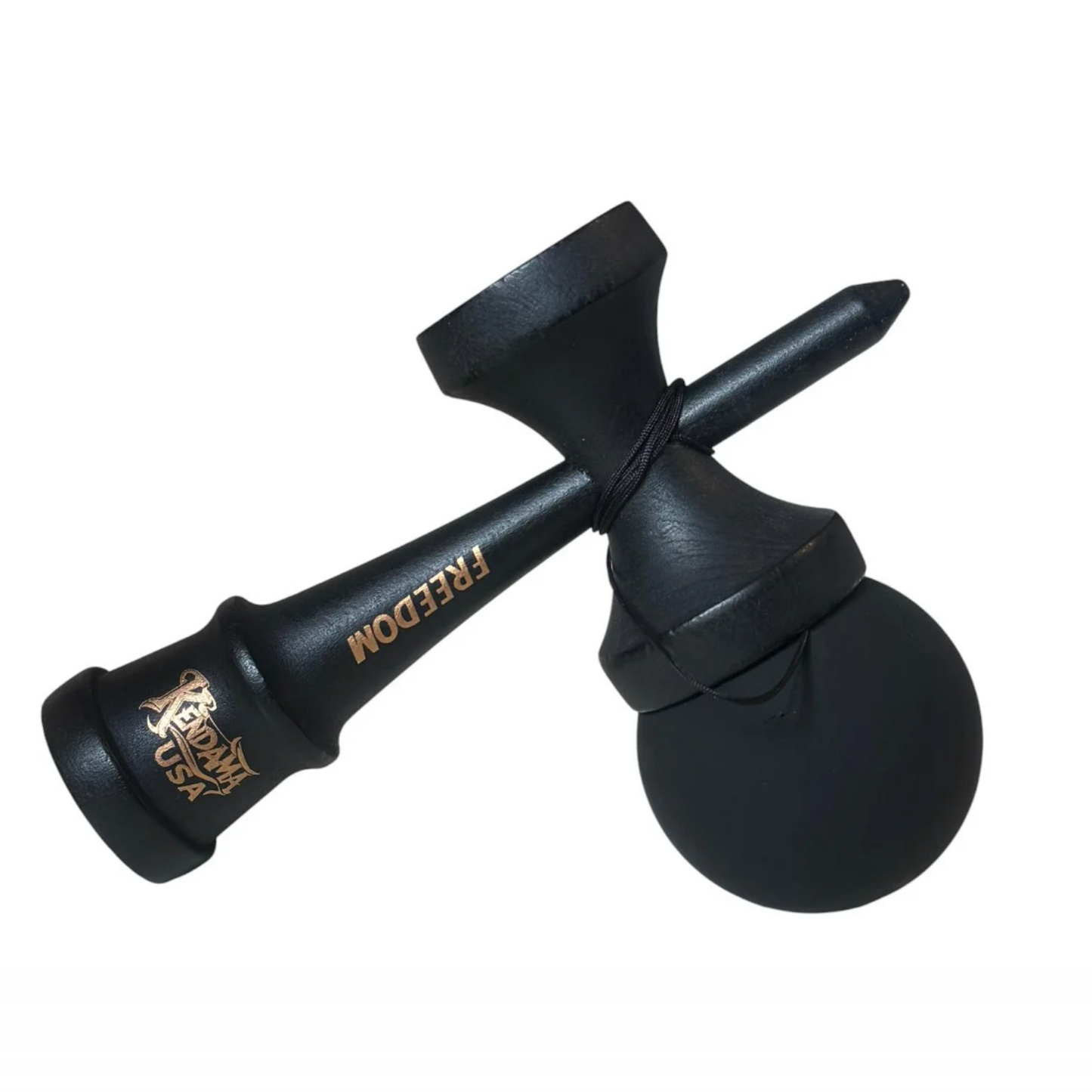 Kendama USA Freedom, 18 cm, negru mat, din lemn