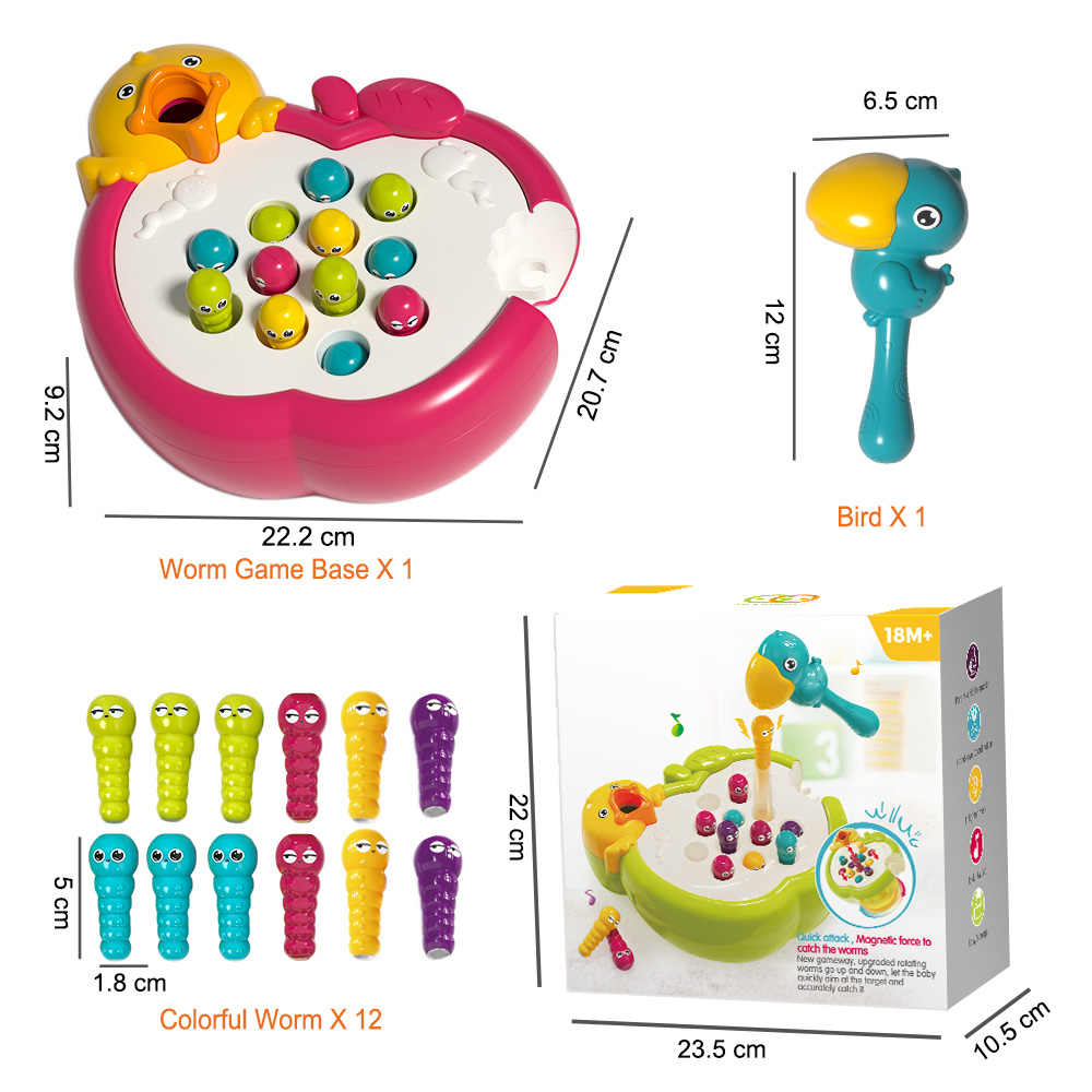 Joc Interactiv cu Viermișori Magnetici și Bază cu Muzică (+18 luni)