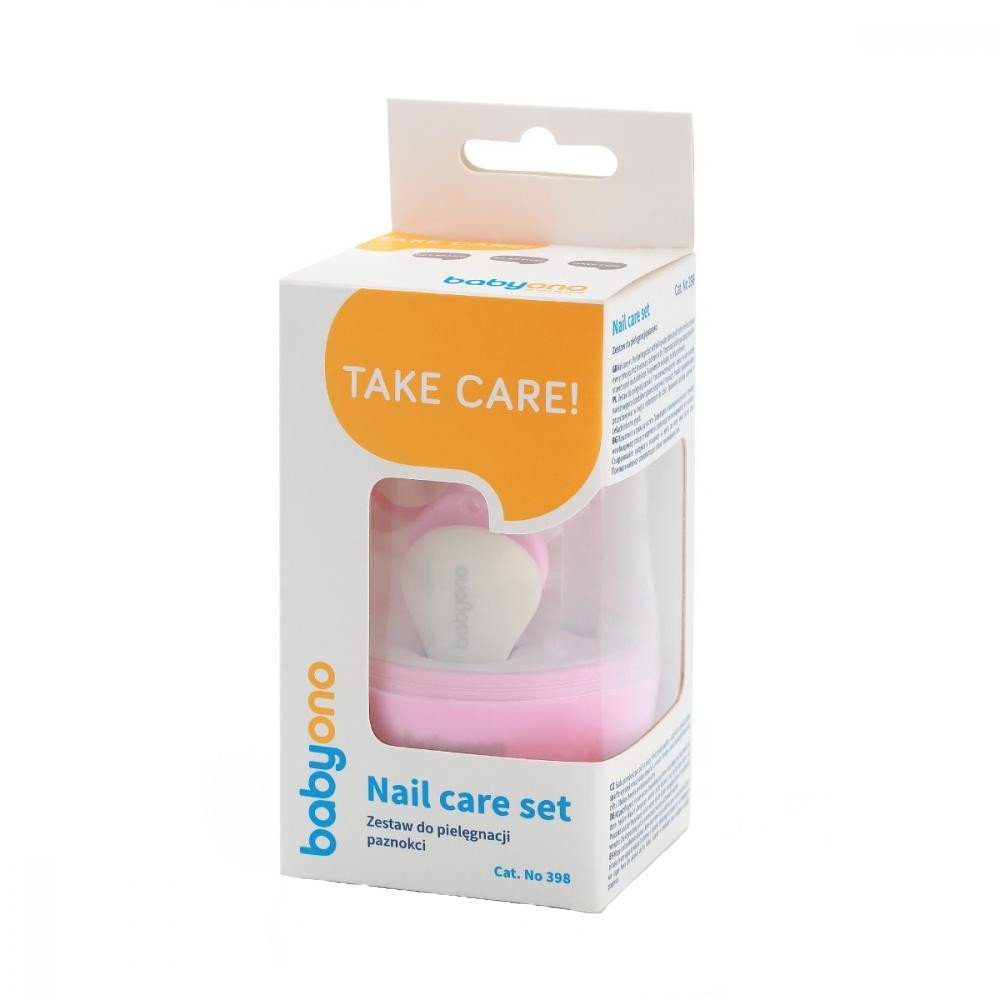 Babyono Set Manichiură Copii cu Suport Roz 3 Piese