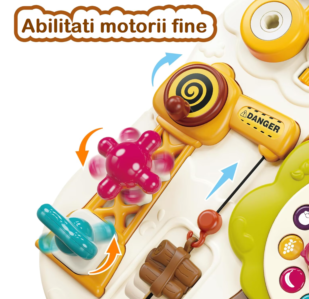 Panou Activități Montessori Copii 12+ luni – Busy Board Educativ Muzical cu Elemente Interactive și Sunete
