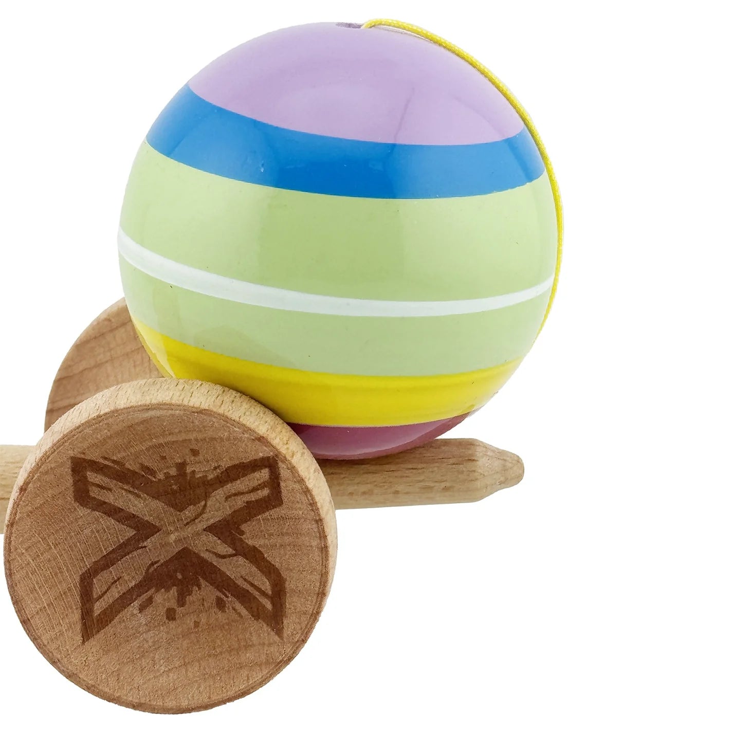 Kendama X SPECTRUM Originală Super Sticky, Big Cups V2, Profesională, Multicolor, cu Rulment Metalic și Ață 55 cm