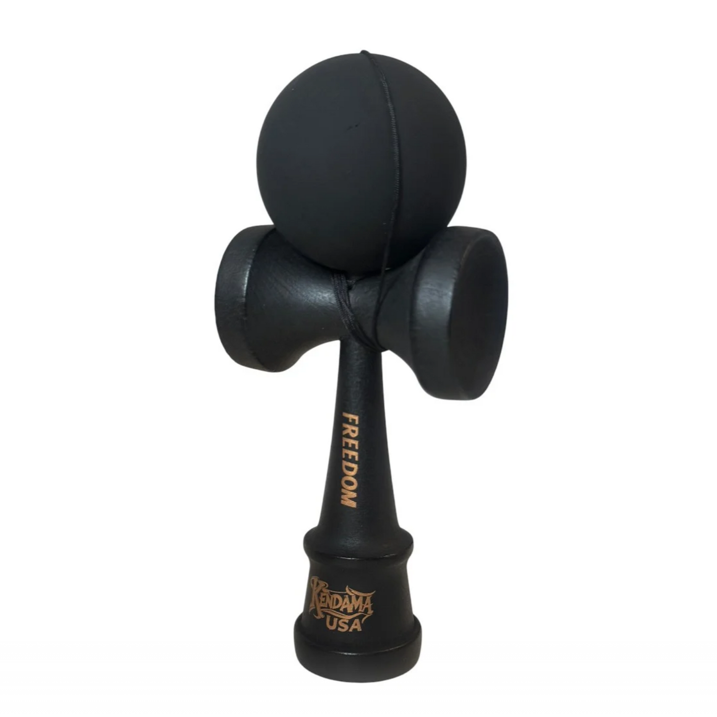 Kendama USA Freedom, 18 cm, negru mat, din lemn