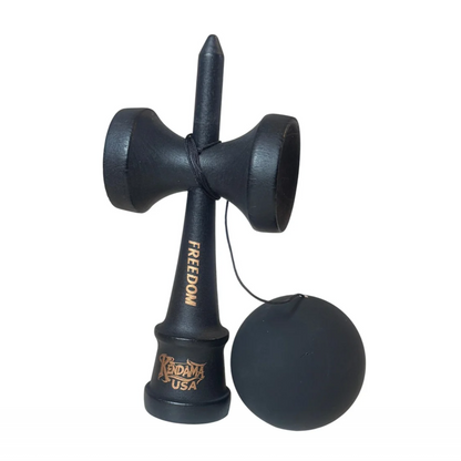 Kendama USA Freedom, 18 cm, negru mat, din lemn