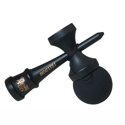 Kendama USA Freedom, 18 cm, negru mat, din lemn