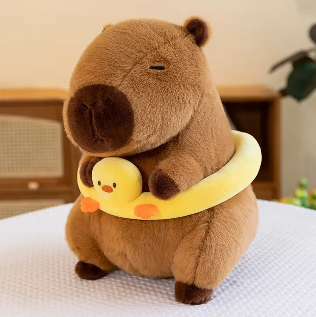 Capybara de Pluș cu Colac, 30 cm – Prietenul Drăgălaș și Pufos pentru Copii