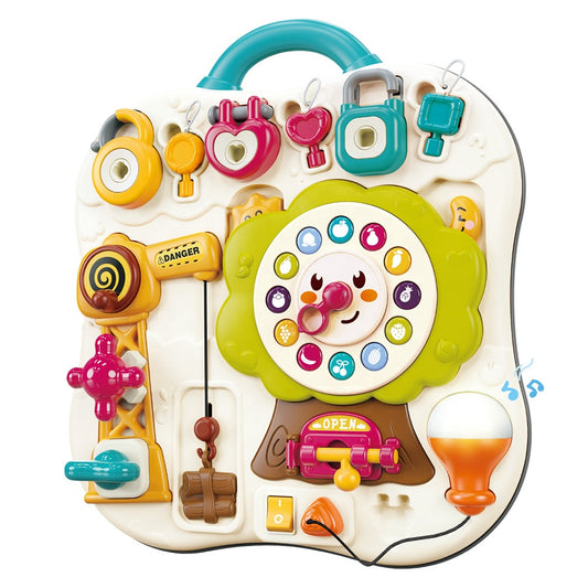 Panou Activități Montessori Copii 12+ luni – Busy Board Educativ Muzical cu Elemente Interactive și Sunete