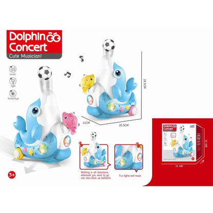 Jucărie Delfin Interactiv – Lumină, Muzică și Mingiuțe