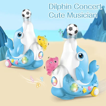 Jucărie Delfin Interactiv – Lumină, Muzică și Mingiuțe