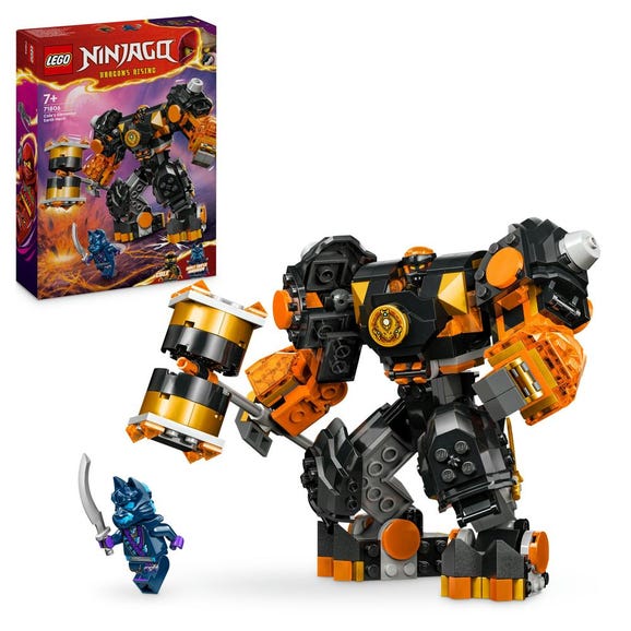LEGO NINJAGO® Robotul stihie de pământ al lui Cole 71806 – Set robot articulat cu 235 piese