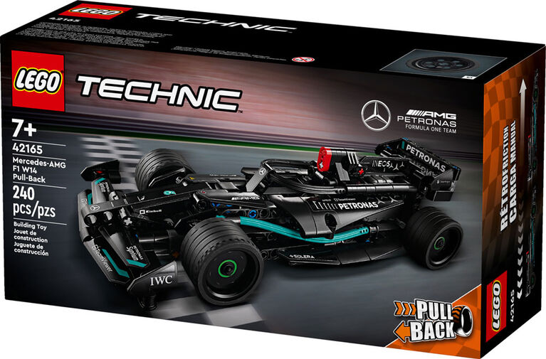 LEGO Technic Mercedes-AMG F1 W14 E Performance – Mașină Formula 1 cu funcție pull-back, 240 piese