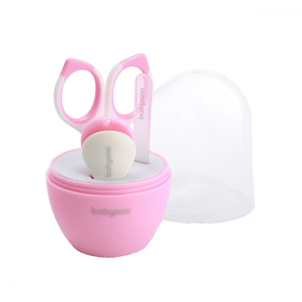 Babyono Set Manichiură Copii cu Suport Roz 3 Piese