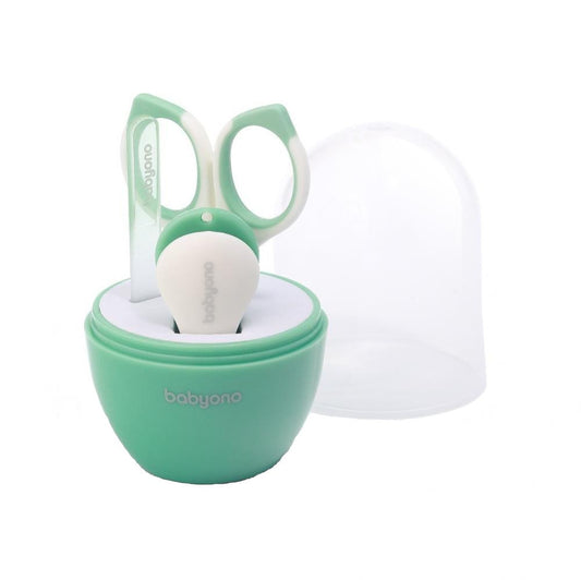 Babyono Set 3 Piese Manichiură Copii cu Suport Verde