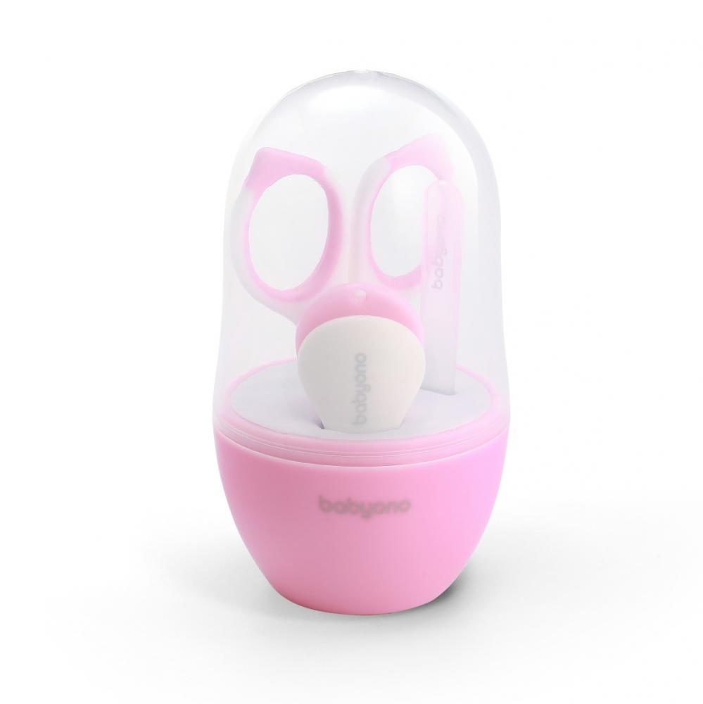 Babyono Set Manichiură Copii cu Suport Roz 3 Piese