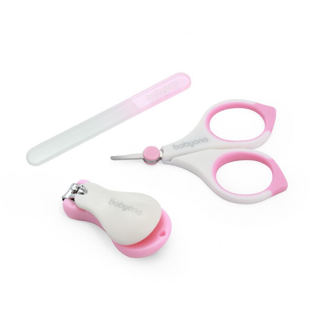 Babyono Set Manichiură Copii cu Suport Roz 3 Piese