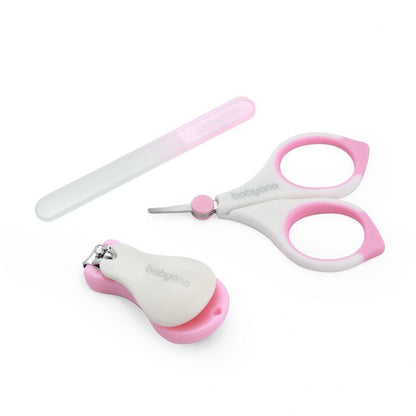 Babyono Set Manichiură Copii cu Suport Roz 3 Piese
