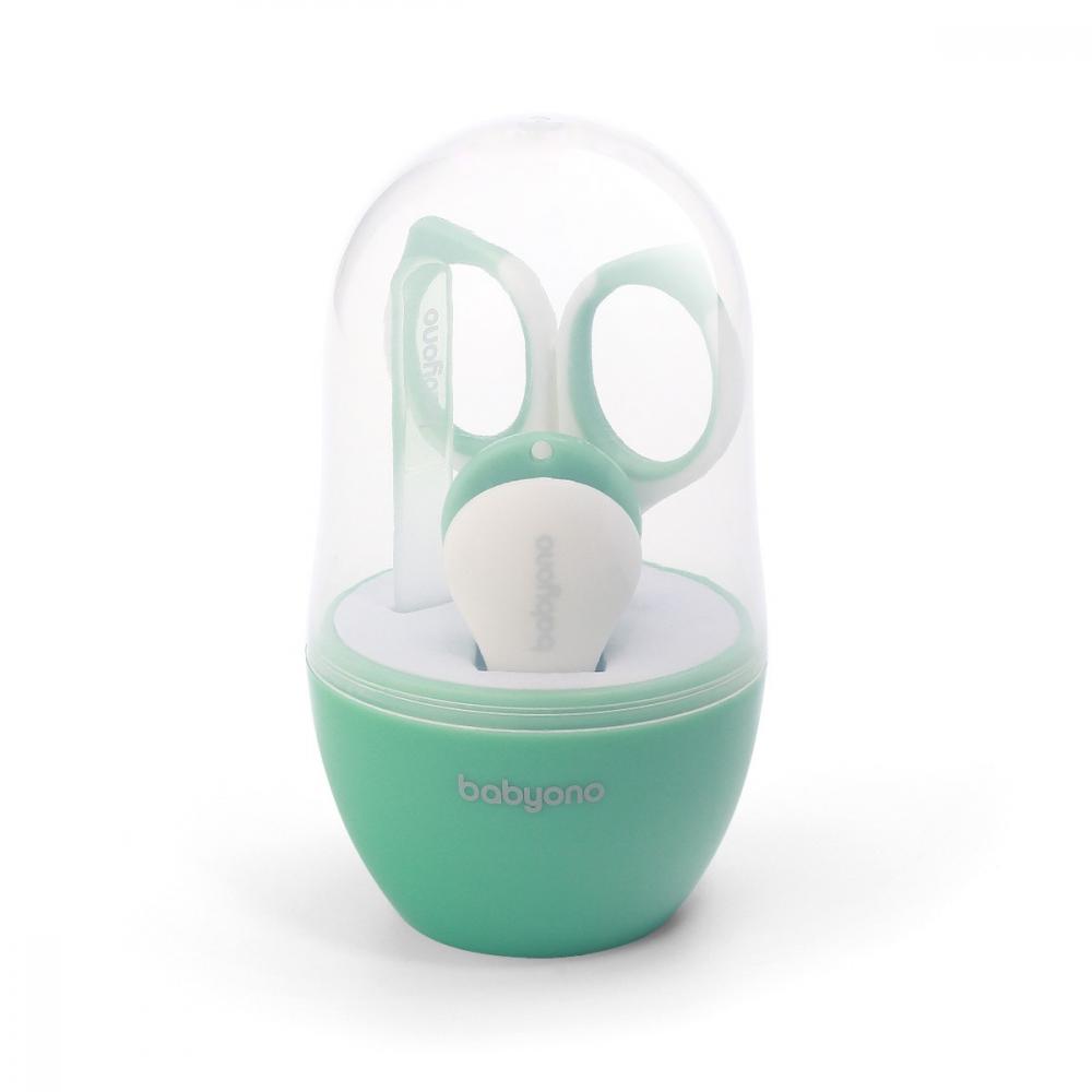 Babyono Set 3 Piese Manichiură Copii cu Suport Verde