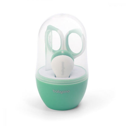 Babyono Set 3 Piese Manichiură Copii cu Suport Verde