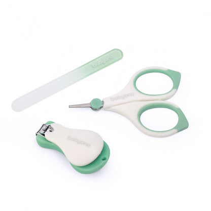 Babyono Set 3 Piese Manichiură Copii cu Suport Verde