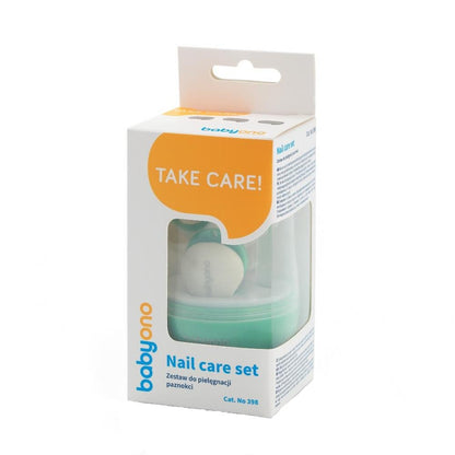 Babyono Set 3 Piese Manichiură Copii cu Suport Verde