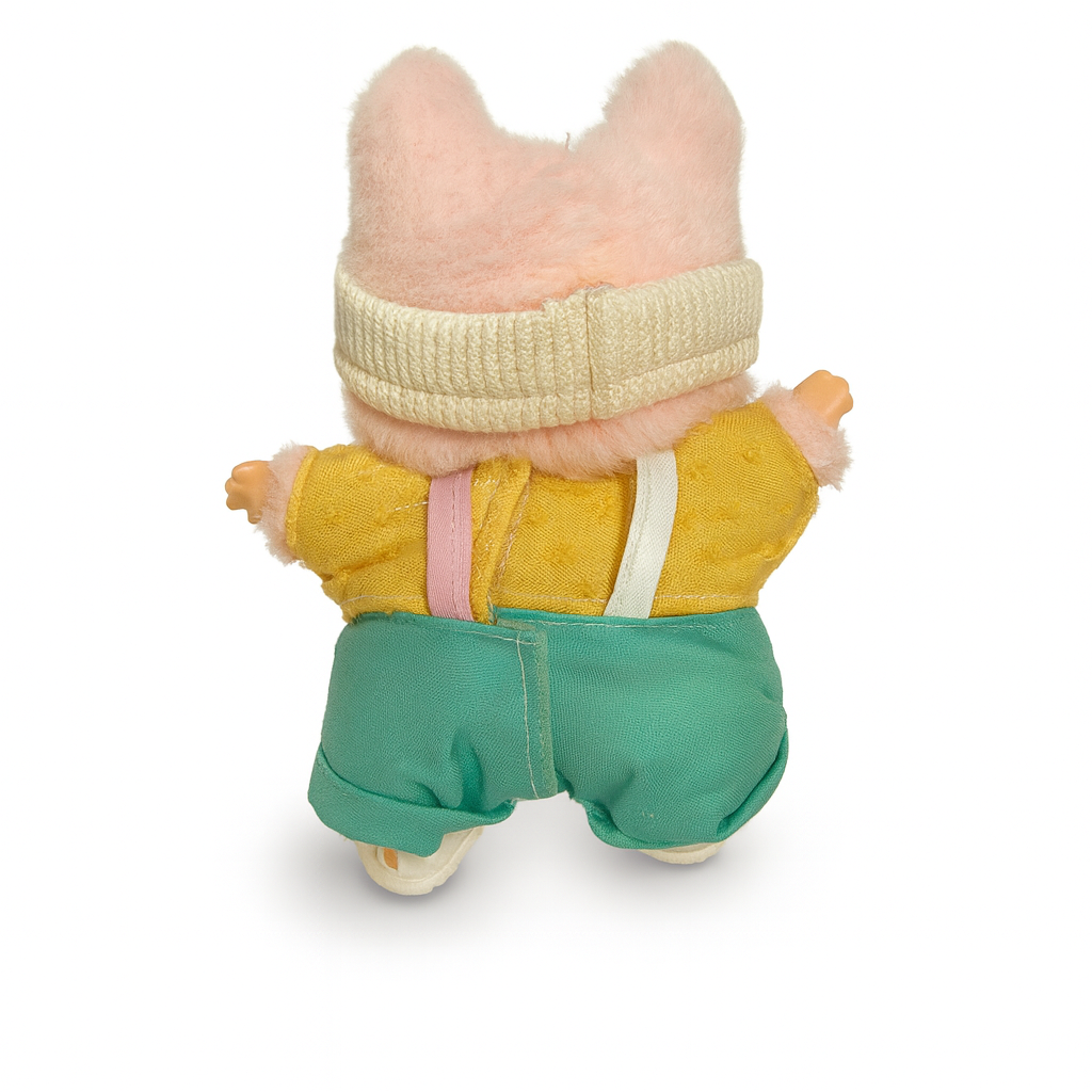 Papusa Labubu plus 15 cm cu accesorii streetwear detasabile – jucarie de colectie