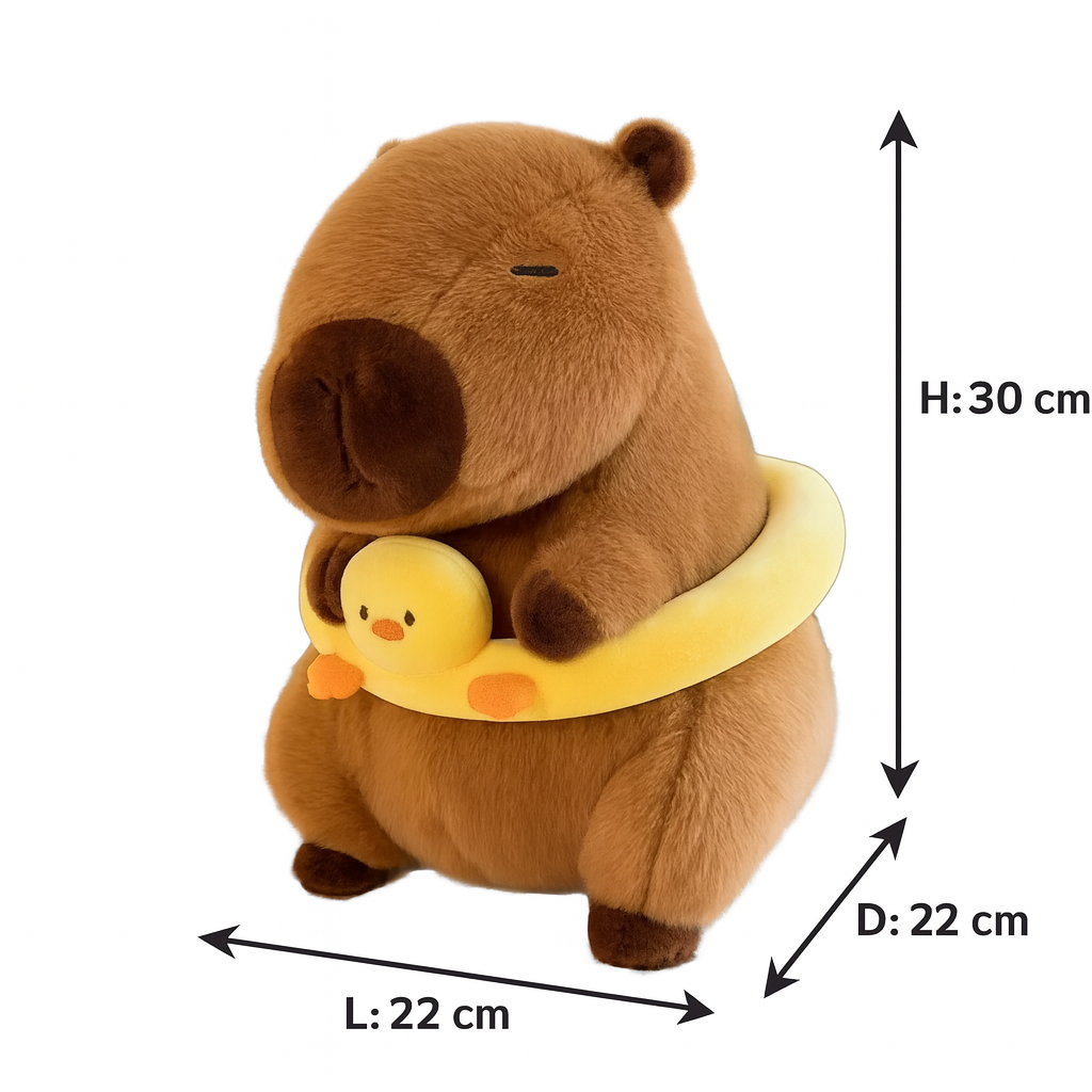 Capybara de Pluș cu Colac, 30 cm – Prietenul Drăgălaș și Pufos pentru Copii