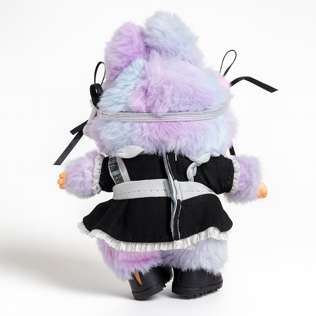Papusa Labubu Wednesday 15 cm – Păpușă Fashion de Colecție cu Accesorii Detașabile