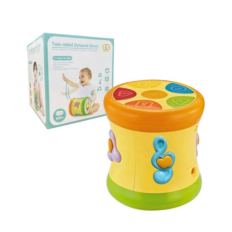 Tobă muzicală interactivă pentru copii, cu lumini colorate și 28 melodii