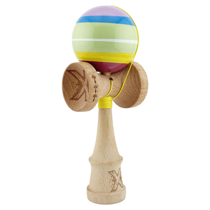 Kendama X SPECTRUM Originală Super Sticky, Big Cups V2, Profesională, Multicolor, cu Rulment Metalic și Ață 55 cm