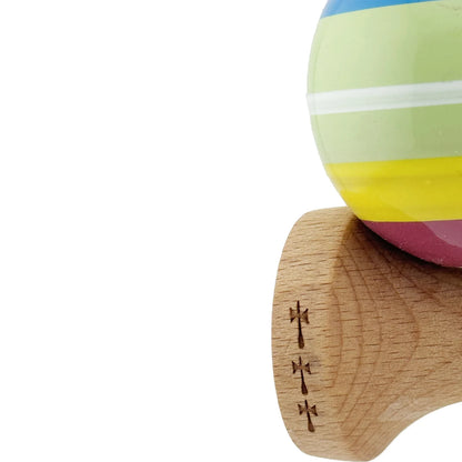 Kendama X SPECTRUM Originală Super Sticky, Big Cups V2, Profesională, Multicolor, cu Rulment Metalic și Ață 55 cm