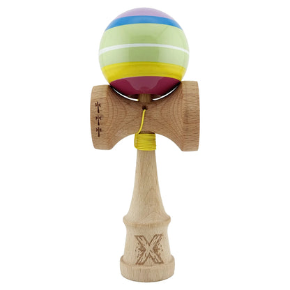 Kendama X SPECTRUM Originală Super Sticky, Big Cups V2, Profesională, Multicolor, cu Rulment Metalic și Ață 55 cm