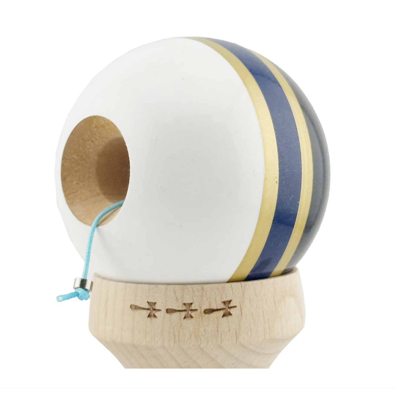 Kendama X Originală ROYAL SPIKE Super Sticky, King Size V3, din Lemn, Profesională, Albastru Închis