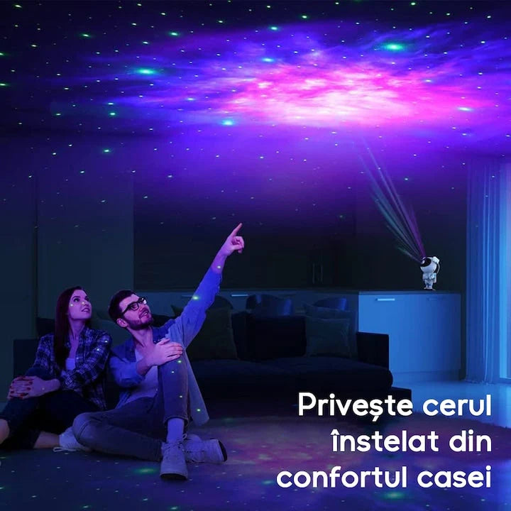 Proiector Stele Astronaut 360° cu Telecomandă – Lampă de Veghe Galaxy pentru Copii, Efecte Nebuloasă și Cer Înstelat