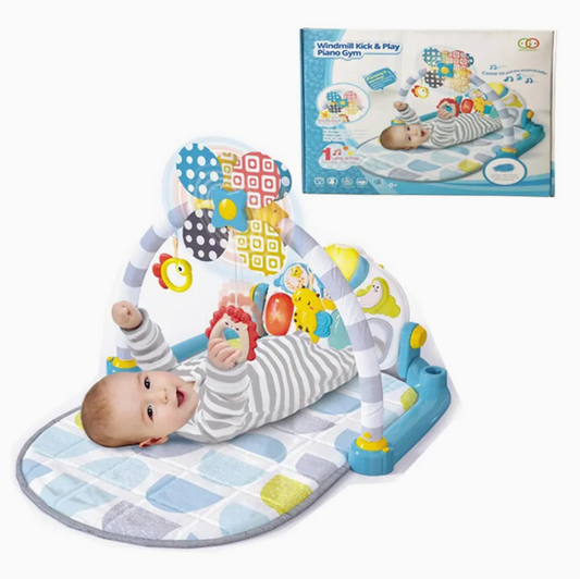 Saltea de joacă muzicală cu carusel și pian, Baby Gym interactiv pentru bebeluși